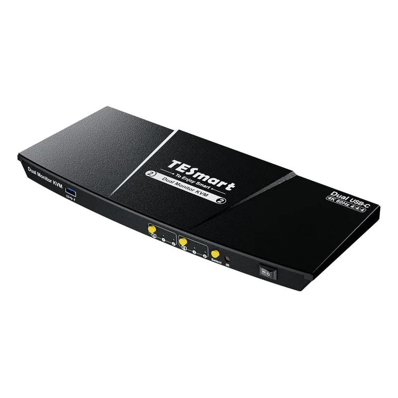 Generalüberholte Dual-Monitor-USB-C-KVM-Dockingstation-Kit - 4K60Hz, MST, EDID für 2 Laptops