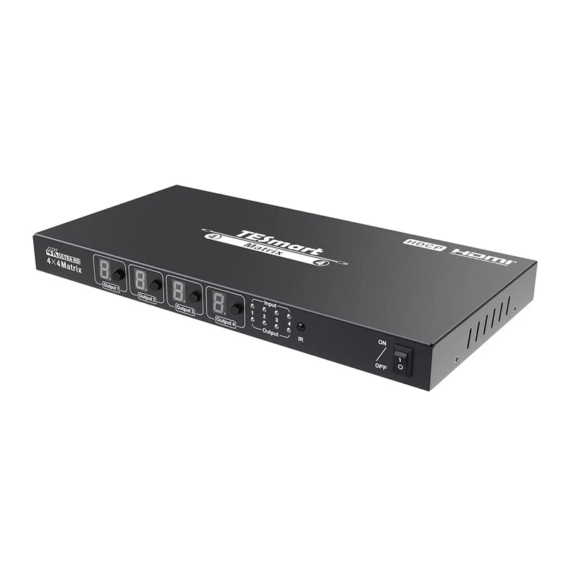 Generalüberholte 4x4 4K HDMI Matrix Switch mit RS232 und IR-Fernbedienung